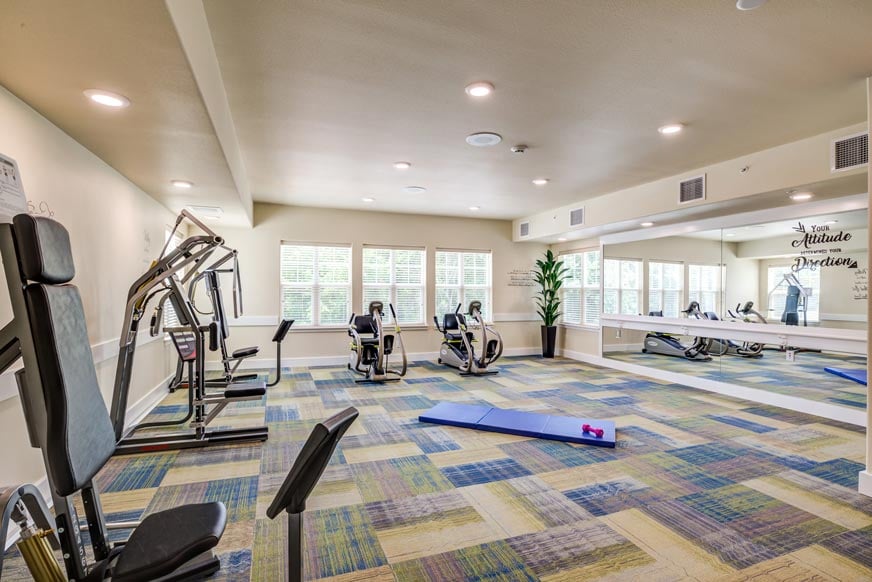 The fitness center at Sterling Heights