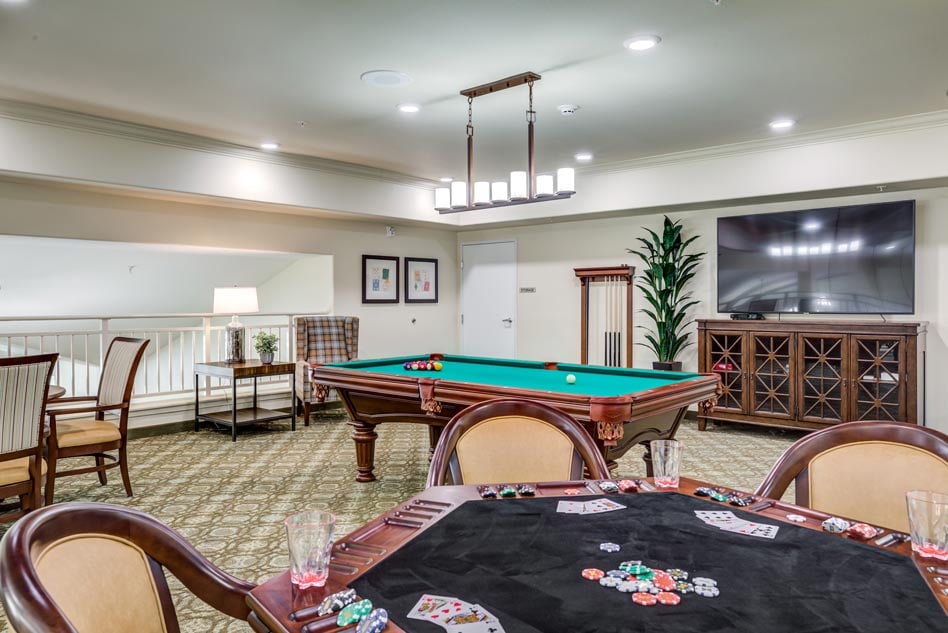The game room at Sterling Heights