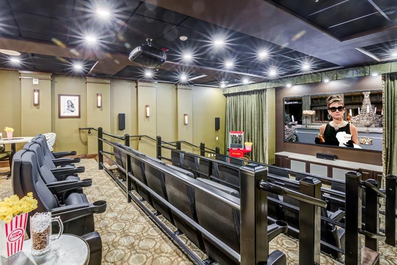 The theater room at Sterling Heights